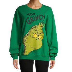 Dr Seuss • The Grinch Christmas Movie Holiday Kelly Green Sweatshirt Size XL